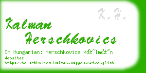 kalman herschkovics business card